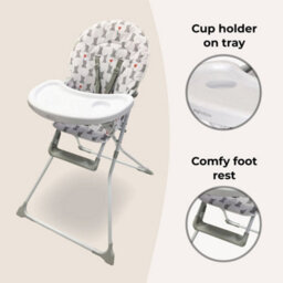 My Babiie Mbhc 1 Dani Dyer Elephants Compact Highchair White - thumbnail 3