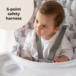 My Babiie Mbhc 1 Dani Dyer Elephants Compact Highchair White - thumbnail 6