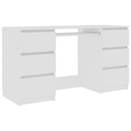 Berkfield Writing Desk White 140X50X77 Cm Engineered Wood - thumbnail 2