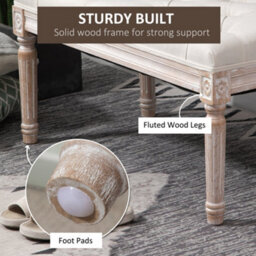 Wyld Haus Sose 80Cm Cream Round Swivel Footstool - Tufted Pu Leather, Metal Base - thumbnail 6