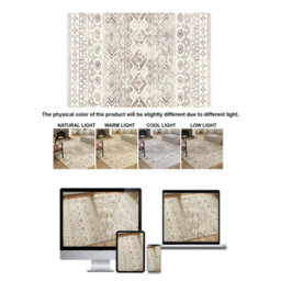Decoranddecor Rug, Washable Rugs, Kitchen Rugs, Bath Mats, 60X90Cm, Non-Slip, Pet Friendly, Low Pile, Geometric Rug - Nomira - thumbnail 9