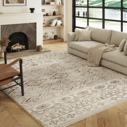 Decoranddecor Rug, Washable Rugs, Kitchen Rugs, Bath Mats, 60X90Cm, Non-Slip, Pet Friendly, Low Pile, Geometric Rug - Nomira - thumbnail 5