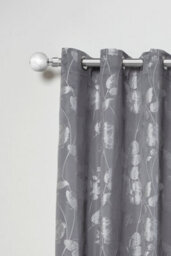 Unknown 16-19mm Sphere Extendable Eyelet Metal Curtain Pole Set Chrome 160-300Cm - thumbnail 2