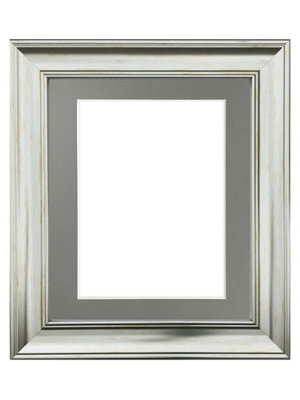 Frames By Post Scandi Vintage Silver Frame With Dark Grey Mount For Image Size 12 X 8 Inch - image 1