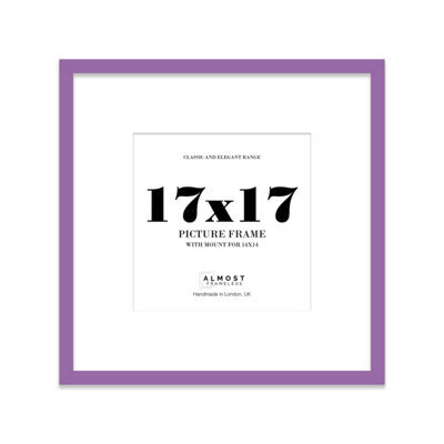 "17X17"" Purple Picture Frame - 17X17"" Square Frame With 14X14"" Mount For 17X17""/14X14"" Pictures Moderrn Style Thin Edge, 1 Pack" - image 1