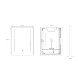 Bubly Bathrooms Ares Tunable Led Bathroom Mirror With Shaver Socket, Dimmable & Demister - 390X500mm, Ip44 Rated - thumbnail 5