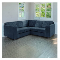 Hannah Jumbo Cord Full Back 2C2 Corner Sofa Navy Blue