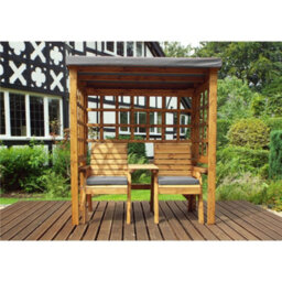 Marlborough Traditional Harvey Twin Seat Arbour With 2 X Chair Cushion Grey - thumbnail 3