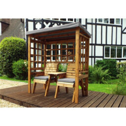Marlborough Traditional Harvey Twin Seat Arbour With 2 X Chair Cushion Grey - thumbnail 2
