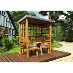 Marlborough Traditional Harvey Twin Seat Arbour With 2 X Chair Cushion Grey - thumbnail 1