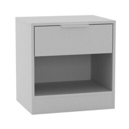 Urbn-Living Urbnliving 45Cm Width 1-Drawer Bedside White Table Cabinet Nightstand Storage Shelf Bedroom Furniture Unit - thumbnail 5