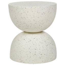 Beliani Side Table Caoria 40 Cm 40 Cm Terrazzo Effect White Terrazzo - thumbnail 1