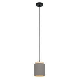Stylish Pendant Ceiling Light With Cappuccino Fabric Shade