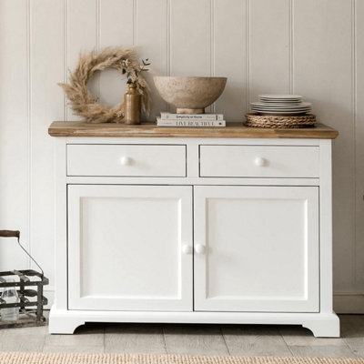 Statement Furniture Florence Sideboard With Cupboard And 2 Drawers - White - image 1