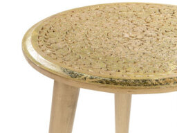 Beliani Set Of 2 Side Tables Narra Mango Wood Gold - thumbnail 6