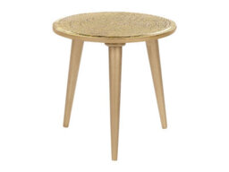 Beliani Set Of 2 Side Tables Narra Mango Wood Gold - thumbnail 5