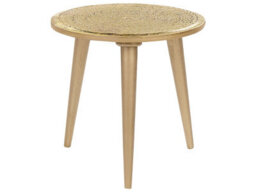 Beliani Set Of 2 Side Tables Narra Mango Wood Gold - thumbnail 4