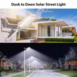 Amorly Solar Street Lights Outdoor Lamp Waterproof, Remote Control, Dusk To Dawn Security, Led Flood Light For Yard, Garden, Parking Lot - thumbnail 5