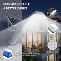 Amorly Solar Street Lights Outdoor Lamp Waterproof, Remote Control, Dusk To Dawn Security, Led Flood Light For Yard, Garden, Parking Lot - thumbnail 6