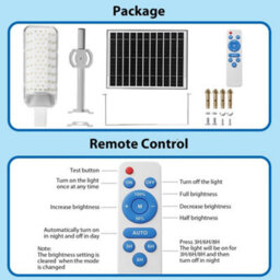 Amorly Solar Street Lights Outdoor Lamp Waterproof, Remote Control, Dusk To Dawn Security, Led Flood Light For Yard, Garden, Parking Lot - thumbnail 2