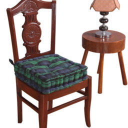 Homescapes Black Watch Tartan Cotton Dining Chair Booster Cushion - thumbnail 3