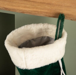 Samuel Alexander 60Cm Green Christmas Stocking With White Cuff And Pom Poms - thumbnail 6