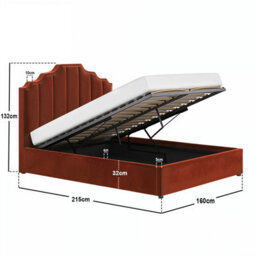 Flair Margot Ottoman Bed Burnt Orange Velvet Kingsize - thumbnail 6