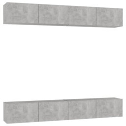Walplus Tv Cabinets 4 Pcs Concrete Grey 100X30X30 Cm Engineered Wood - thumbnail 2