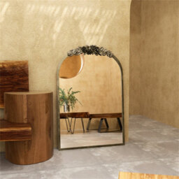 Artloge 60.5X91.6Cm Large Antique Brass Arched Mirror Hangs Bathroom Mirrors Vertically Or Leaning - thumbnail 8