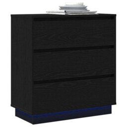 Berkfield Bedside Cabinet With Led Black Oak 71X34,5X75 Cm Engineered Wood - thumbnail 3