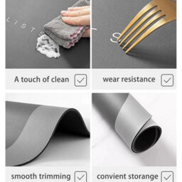 Light Grey Super Absorbent Floor Mat Soft Quick-Drying Non-Slip Diatom Mud Bath Floor Mat - thumbnail 2