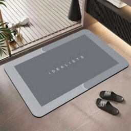 Light Grey Super Absorbent Floor Mat Soft Quick-Drying Non-Slip Diatom Mud Bath Floor Mat - thumbnail 5