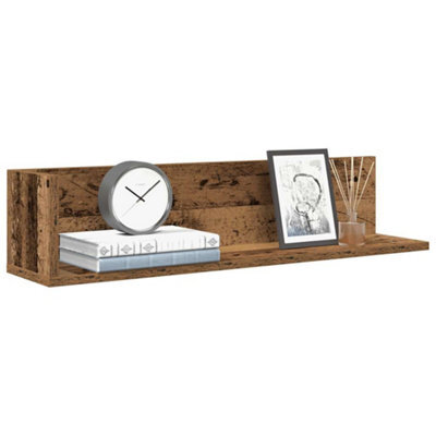 Berkfield Wall Shelves 2 Pcs Old Wood 75X16.5X16.5 Cm Engineered Wood - image 1