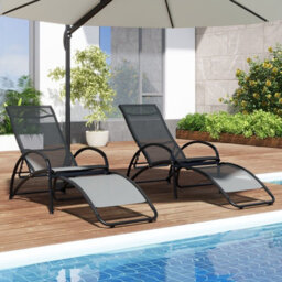 Costway 2-In-1 Outdoor Rocking Chair Convertible Lounge Chair Patio Rocker-Grey - thumbnail 4