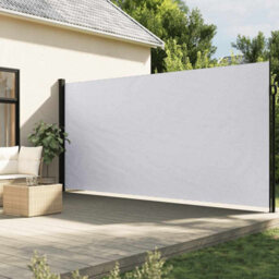 Walplus Retractable Side Awning Garden Sun Shade Canopy Gazebo For Back Door, Porch, Patio White 200X600 Cm - thumbnail 1