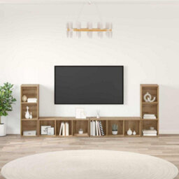 Berkfield Tv Cabinet 4 Pcs Artisan Oak Engineered Wood - thumbnail 1