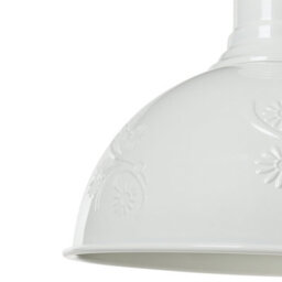 Wyld And Coco Lumina Home Pendant Lamp Off-White Metal Floral Industrial - Bell Shade, Chain Suspension, Adjustable Height - thumbnail 6