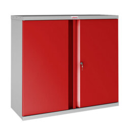 Phoenix Safe Company Phoenix Scl Series Scl0891Grk 2 Door 1 Shelf Steel Storage Cupboard Grey Body & Red Doors With Key Lock
