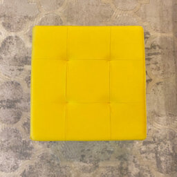 Home Luxe Interiors Mustard Square Foldable Brushed Velvet Storage Box Pouffe Seat Ottoman - thumbnail 3