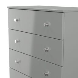 Yarmouth Ready Assembled Matt Grey No Effect 5 Drawer Wide Chest (H)1067mm (W)740mm (D)390mm - thumbnail 3