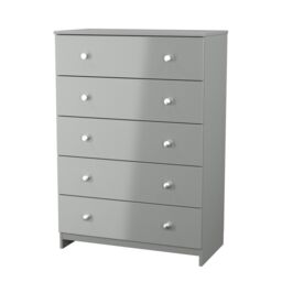 Yarmouth Ready Assembled Matt Grey No Effect 5 Drawer Wide Chest (H)1067mm (W)740mm (D)390mm - thumbnail 2