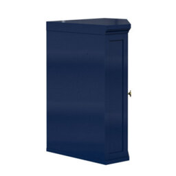 Teamson Home Bathroom Corner Wall Cabinet, Wooden Cabinet With 1 Door, Bathroom Furniture, Bathroom Storage, Navy Blue - thumbnail 4