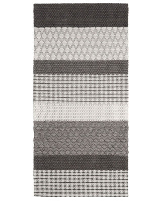 Beliani Grey Wool-Blend Patchwork Rug 80 X 150 Cm - Low Pile, Durable, Textured Area Rug For Living Room And Home Office - image 1