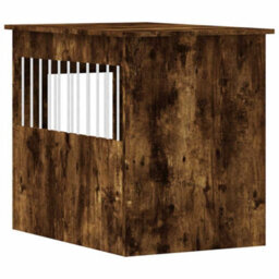 Walplus Smoked Oak Dog Crate Furniture End Table 55X80X68 Cm Engineered Wood - thumbnail 9