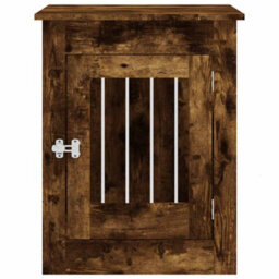 Walplus Smoked Oak Dog Crate Furniture End Table 55X80X68 Cm Engineered Wood - thumbnail 7