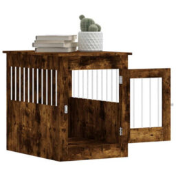 Walplus Smoked Oak Dog Crate Furniture End Table 55X80X68 Cm Engineered Wood - thumbnail 5