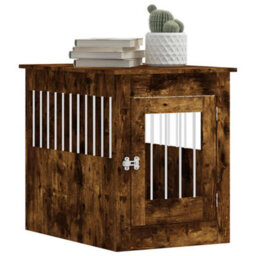Walplus Smoked Oak Dog Crate Furniture End Table 55X80X68 Cm Engineered Wood - thumbnail 4