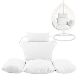 istyle mode White Replacement Cushion For Swing Egg Chair, 5 Pieces Water-Resistant Hanging Basket Swing Chair Cushion