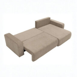 Piano L Maxi Ribbed Corduroy Corner Sofa Bed Universal Lr Poso Cord Fabric With Storage Sleeping Function Light Grey - thumbnail 4