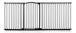 Safetots Extra Tall Curved Top Safety Gate, 225Cm - 234Cm, Matt Black, Extra Tall 100Cm In Height, Pressure Fit Stair Gate - thumbnail 1